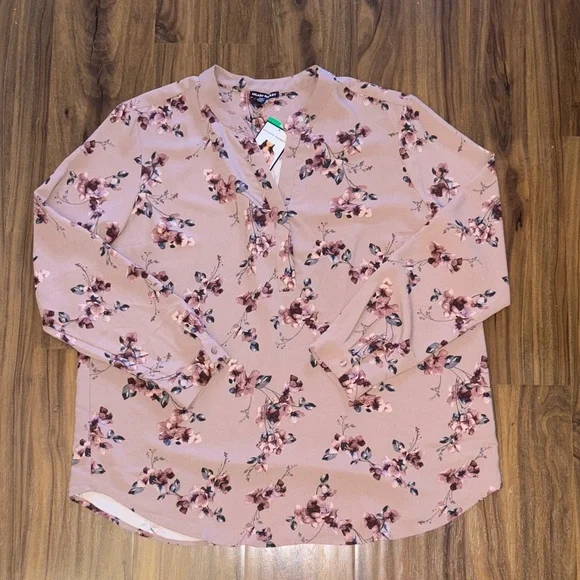 Hilary Radley Mauve Floral Blouse - Picture 1 of 4